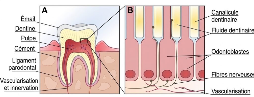 tooth pulp anatomy cross section diagram