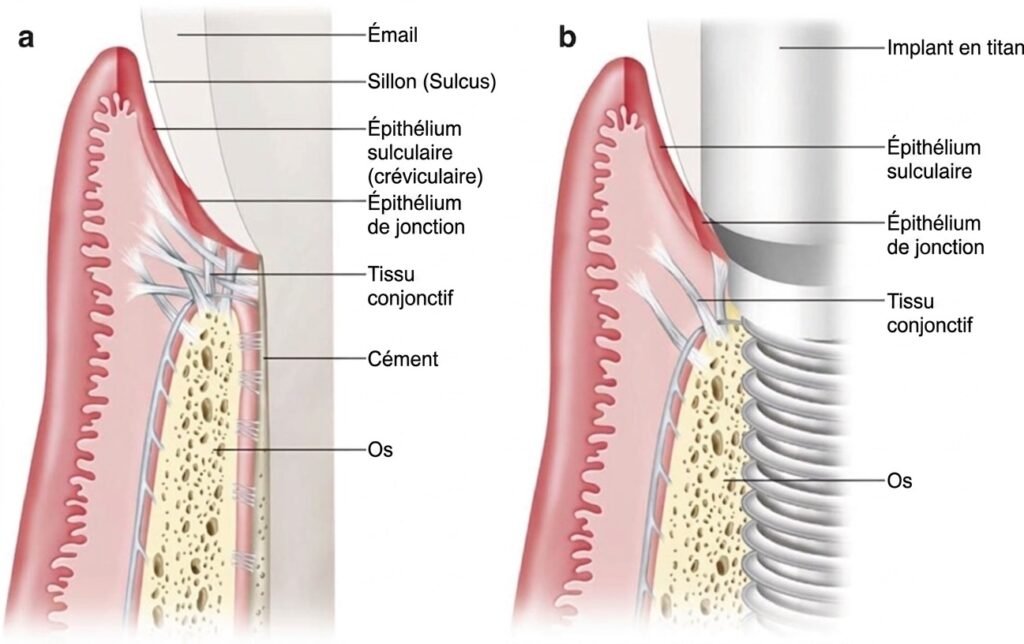comparaison dent naturelle implant osseux