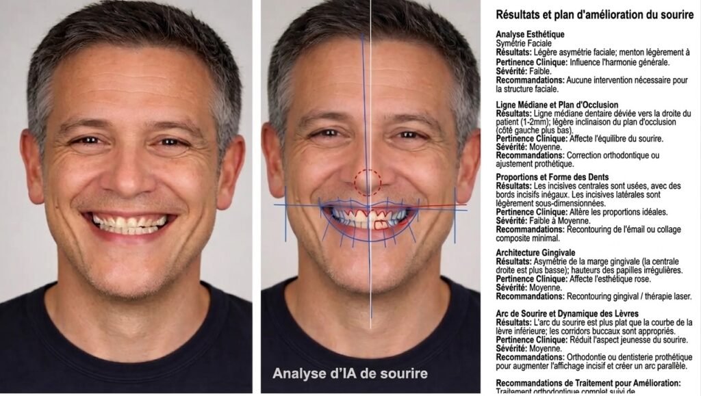 Analyse faciale symétrie du visage en dentisterie