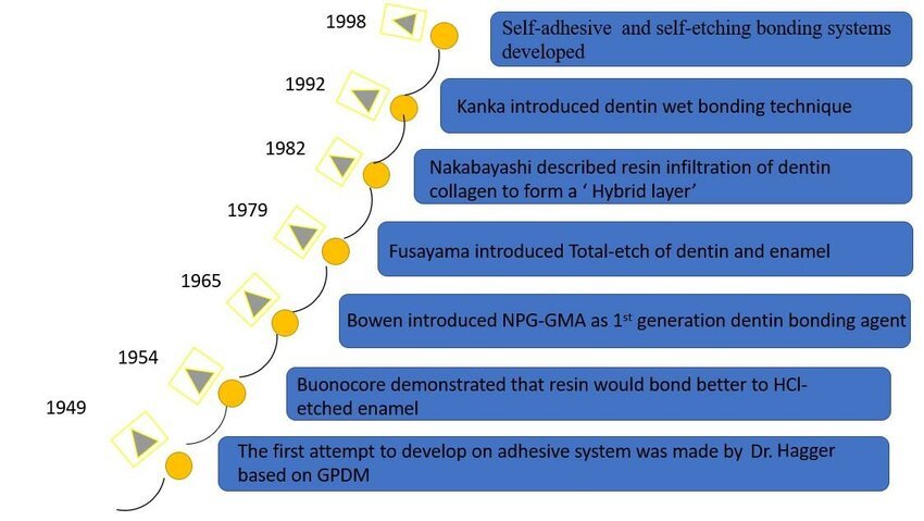 dental adhesive systems history generations timeline