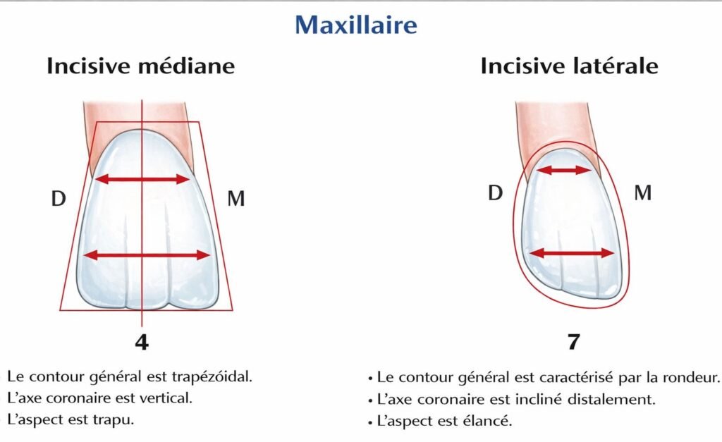 Comparaison Clinique : Incisive Supérieure Centrale vs Latérale
