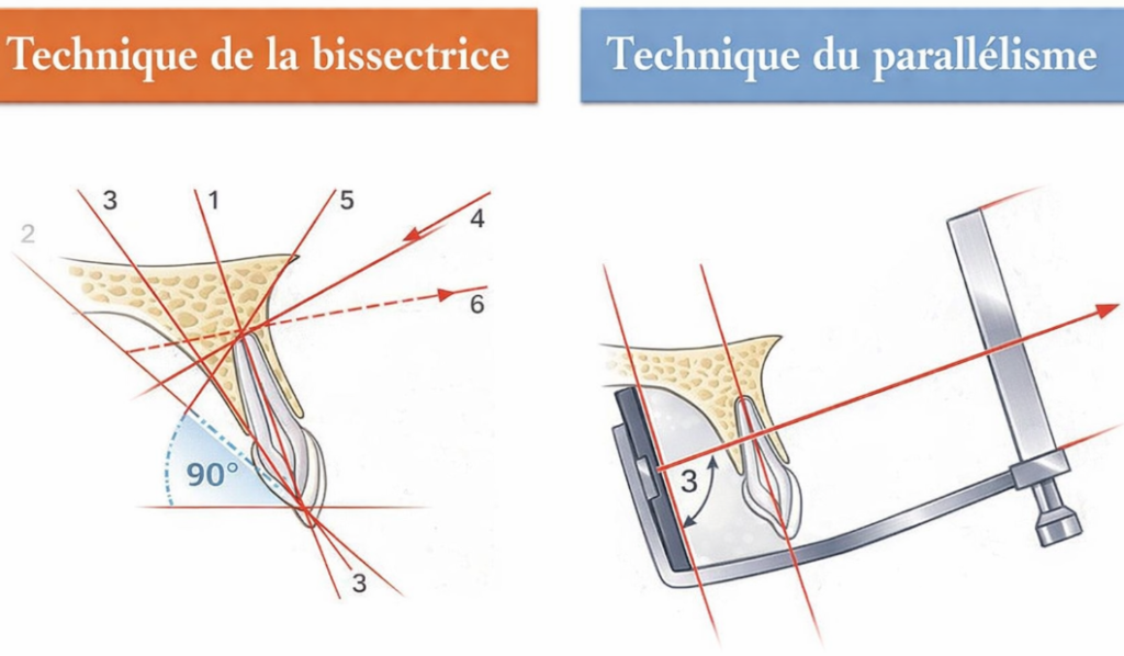 La radiographie endo- buccale La radiographie rètro alvéolaire Le mordu occlusal