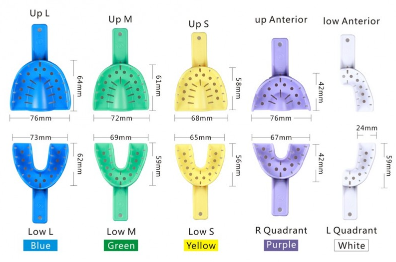 dental impression trays series set sizes