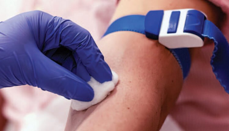 dentist doctor reviewing blood test results lab