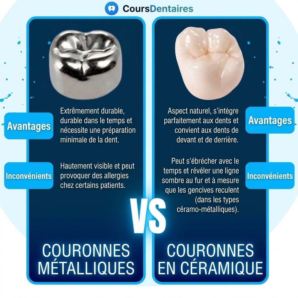  Comparaison visuelle couronne métallique vs couronne céramique
